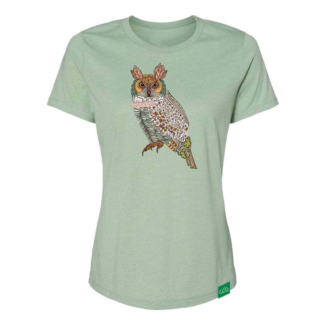 Boho Owl Womens Relaxed T-Shirt