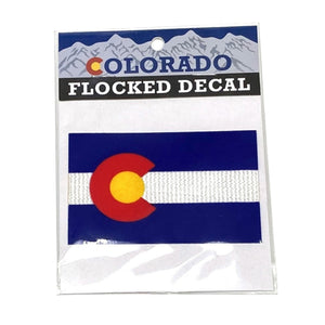 Colorado Flag Flocked Durable Thick Sticker Carded