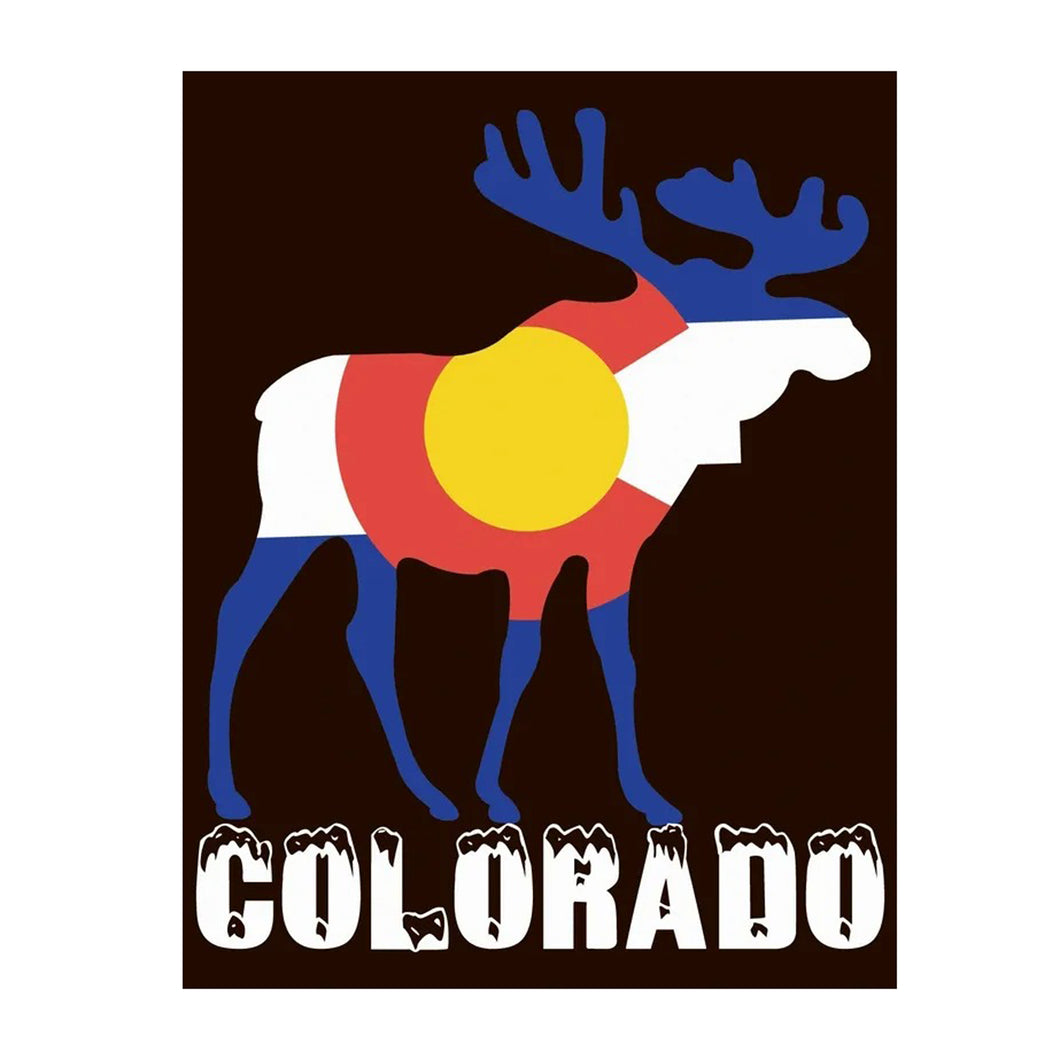 CO Flag Moose Sticker