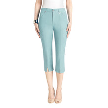 Load image into Gallery viewer, Slit Front Micro-Twill Capri