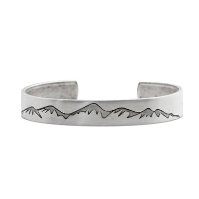 Mountain Peaks Cuff Matte Silver Bracelets